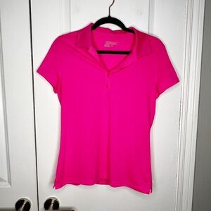 Nike Dri Fit Golf Polo Shirt Top Bright Pink Size Medium
